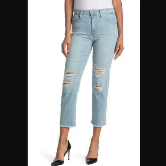 Joe's Jeans Distressed High Rise Cropped Jeans 31 - Picture 1 of 13